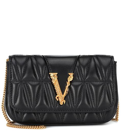 versace black mini virtus bag|Versace virtus quilted evening bag.